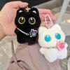 Black Cat Bag Charm,Cute Cat Plush , Loss Wristband Big Eyes Black Kitten Gifts for Handbags Backpack Purse Bag Charm