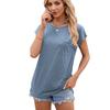 Women's Crew Neck Short Sleeve Pocket Top Loose Fit Elegant Commuter Solid Color Casual Daily Wear Soft Rayon Blend T-Shirt