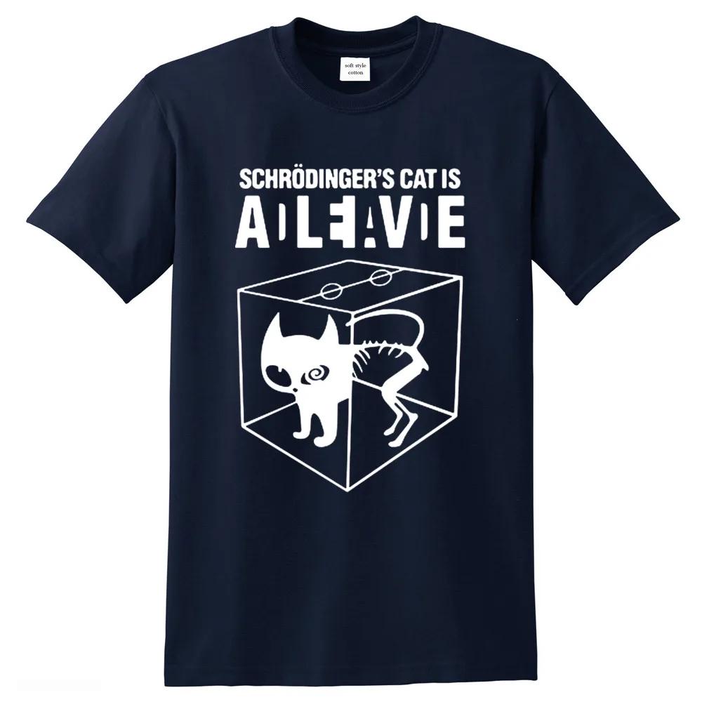 Men's T-shirt Top Quality Cotton Schrodinger's Cat Print Men T Shirt Crew Neck Casual The Big Bang Theory Mens Tshirt Geometric