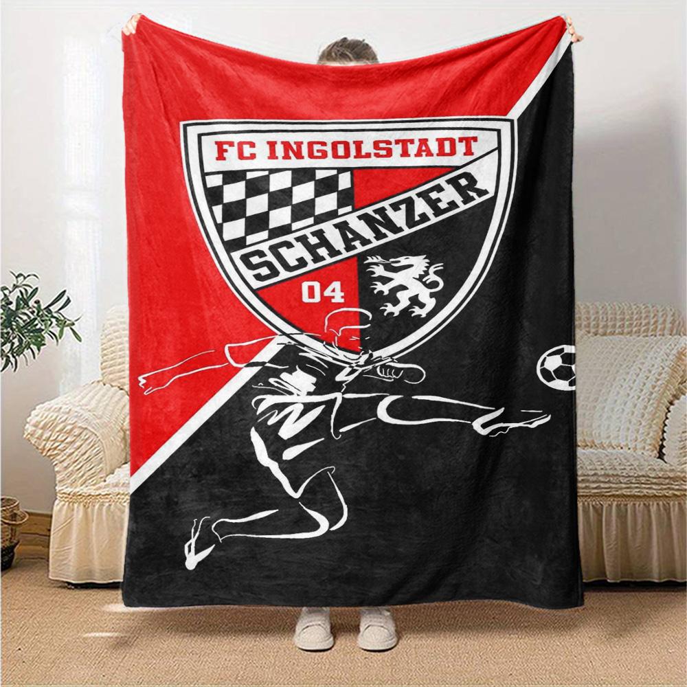 FC Ingolstadt Schanzer Print Flannel Blanket High Quality Warm Comfortable Cover for All Seasons Perfect for Gifts Home Decor