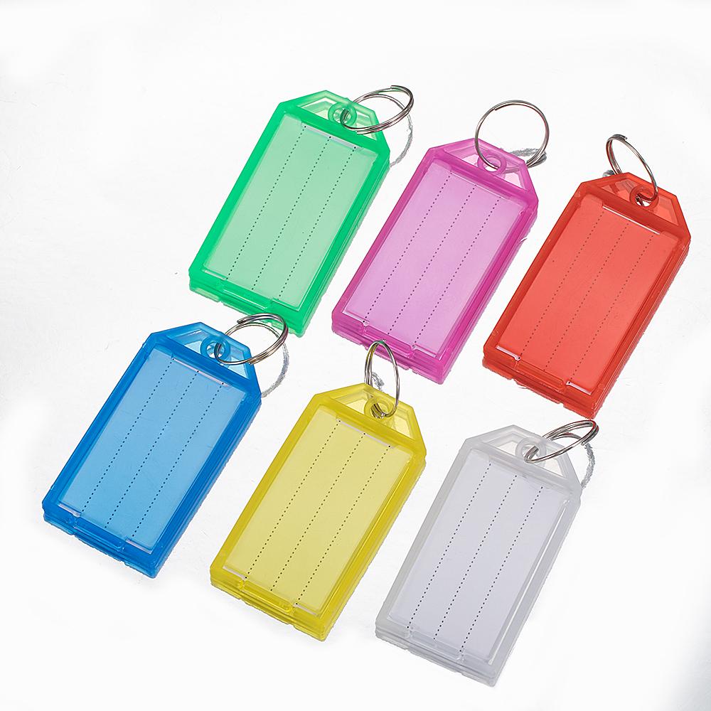10-50pcs Colorful Plastic Keychain Key Tags Label With Split Ring For Diy Numbered Name Baggage Tag Id Label Name Tags
