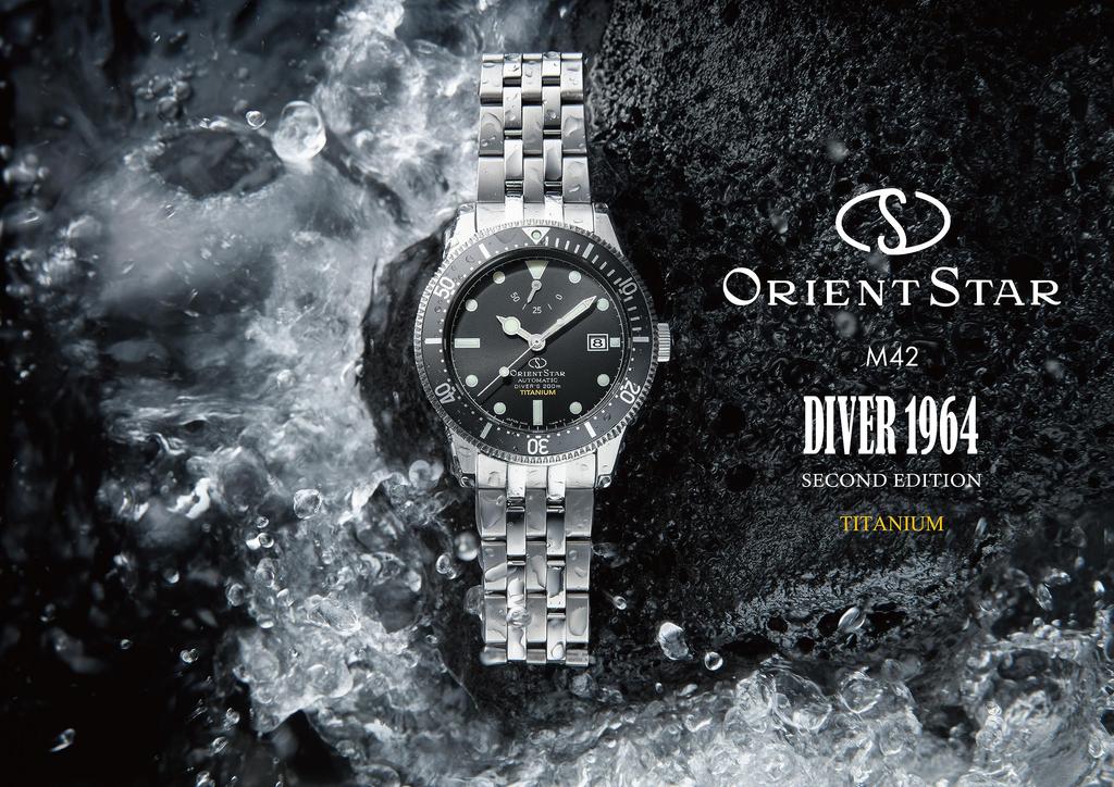 ORIENT STAR Automatic Watch M42 Diver 1964 Mechanical Japanese Made with Domestic Warranty 200m Scuba Diving Water Resistant Titanium Black [ORIENT