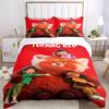 3pcs Turning Red Bedding Set Includes Quilt Cover and Pillowcases, Suitable for All Seasons Q094