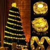 Battery Box Gold Ribbon Light String LED Double-Layer Luminous Satin Ribbon Lights Christmas Tree Decoration Gold Satin Ribbon Light String