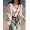 Women's Ice Silk Knitted Cardigan Coat - Spring/Summer 2026 Sun Protection Shawl for Dresses