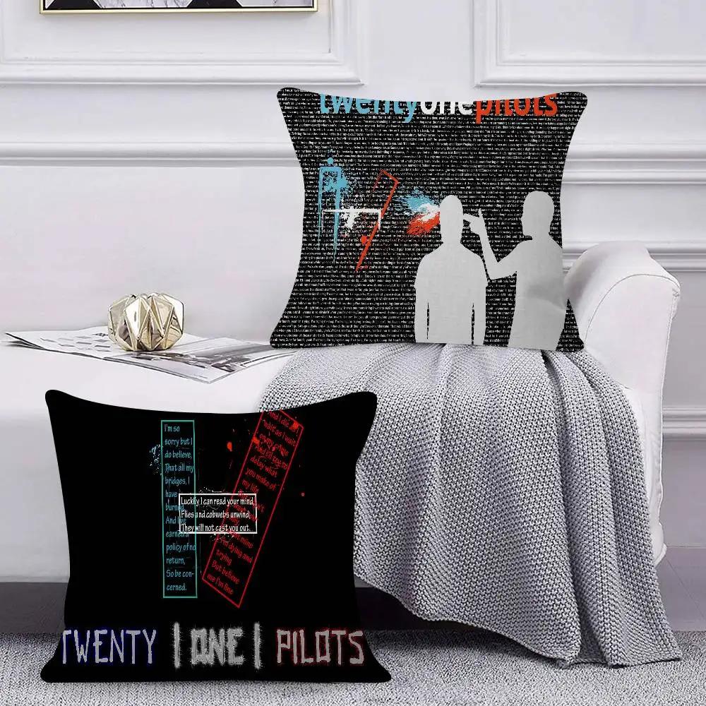 T-Twenty One Pilots Pillow Gift Home Office Decoration Bedroom Sofa Car Cushion Cover case 45x45