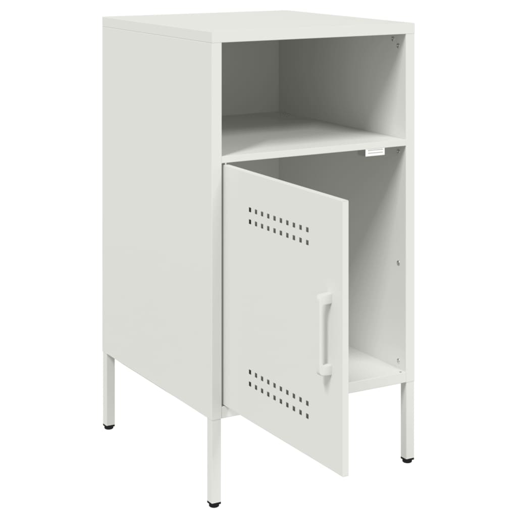 Nightstand White 36x39x68 cm Steel