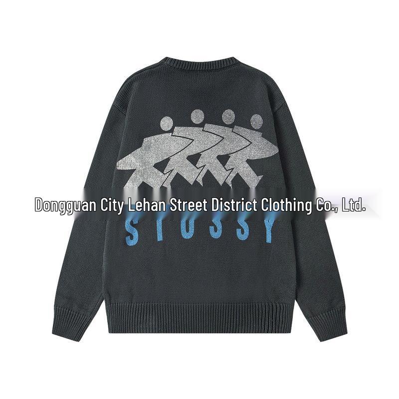 European-American Autumn 2026 Retro Waffle Knit Logo T-Shirt