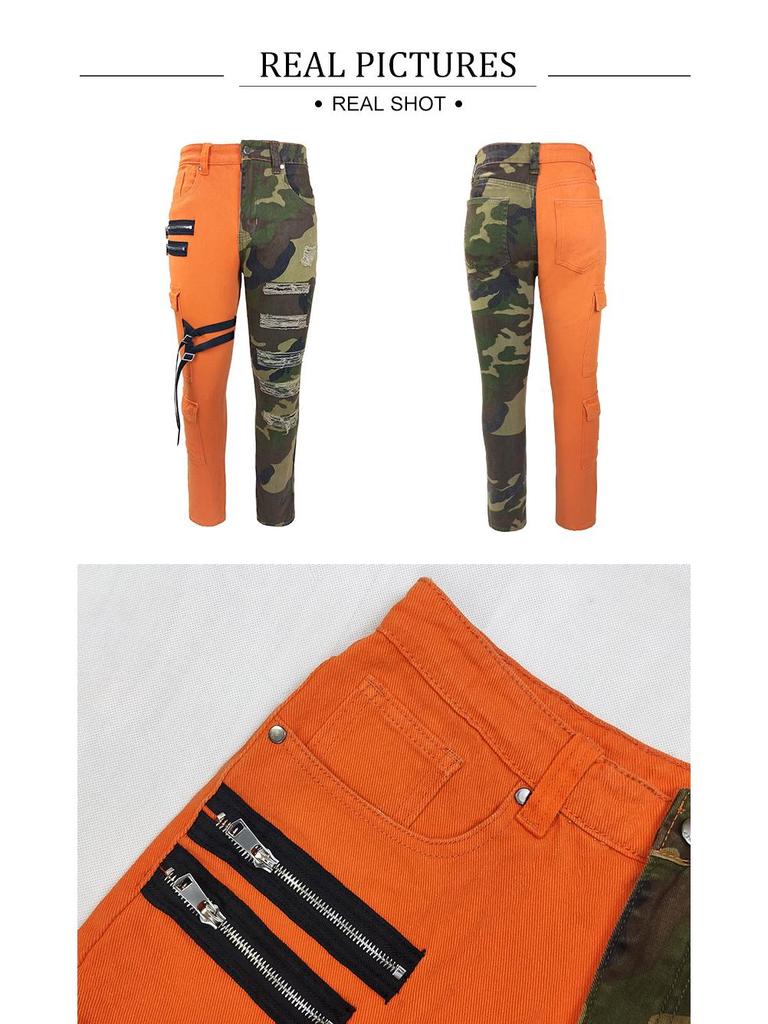 American High-End Ripped Denim Slim Men's Overalls - Stylish and Trendy Trousers