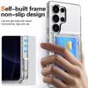 Samsung Galaxy S25 Ultra Transparent Flip Phone Case with Card Holder and Drop-proof Protection.