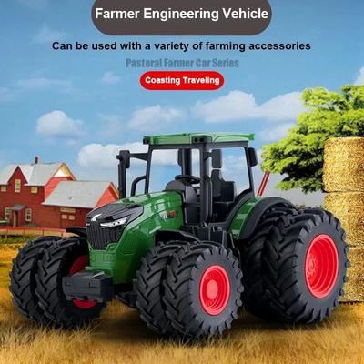 1: 24 Farmářský Traktor Přívěs Transportní Vozidlo Simulace Zemědělské Stroje Setrvačné Technické Vozidlo Chlapecké Auto Hračka Dárek Nový Y