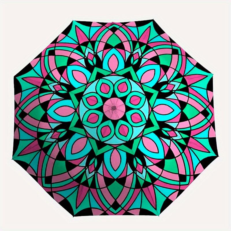 

1pc Mandala ArtworkAutomatic Folding Umbrella, Portable & Foldable Design with 8 Ribs, Casual Outdoor Accessory yy250804269