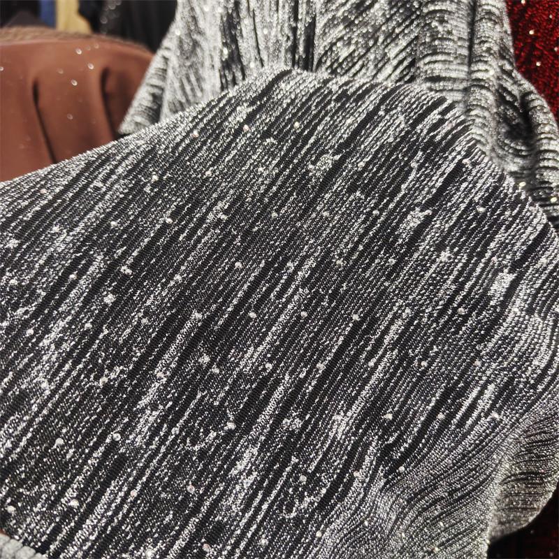 

100x150cm Elastic Metallic Thread Hot-Fix Rhinestone Knit Fabric for Handmade DIY Evening Gowns Dresses Photography Backdrop 100x150cm