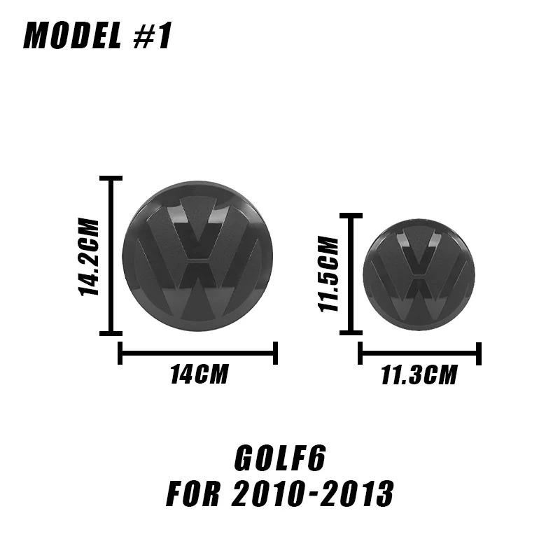 2pcs Front and Rear Emblem For VW Volkswagen Golf 6/Golf 7/Golf 7.5/Golf 8 TEGF6 Modified Black Label Flat Mirror Logo Cover Accessory