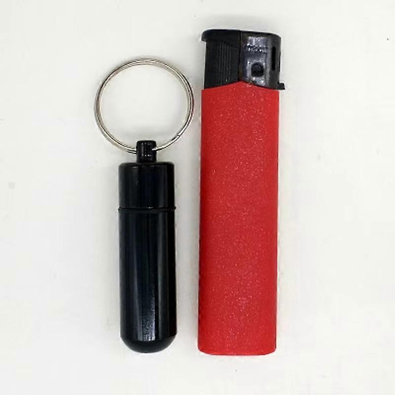 2pcs/Set Outdoor Pills Organizer Aluminum Alloy Keychain Mini Medicine Jar First Aid Pill Bottle Fashion Key Chains Random Color
