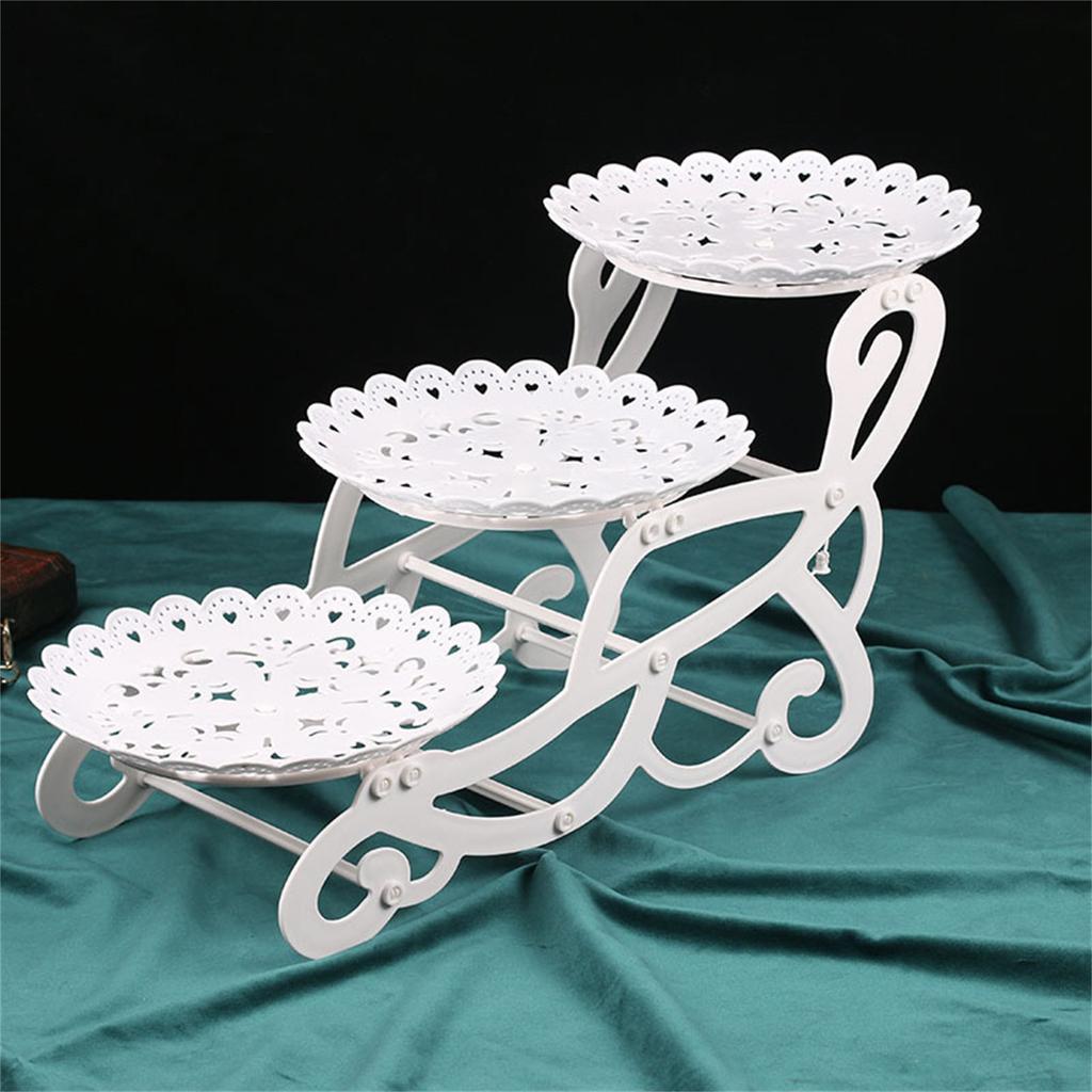 3 Tiers Cupcake Stand Dessert Display Tiered Serving Tray for Parties Tabletop Decoration Wedding Anniversary Banquet