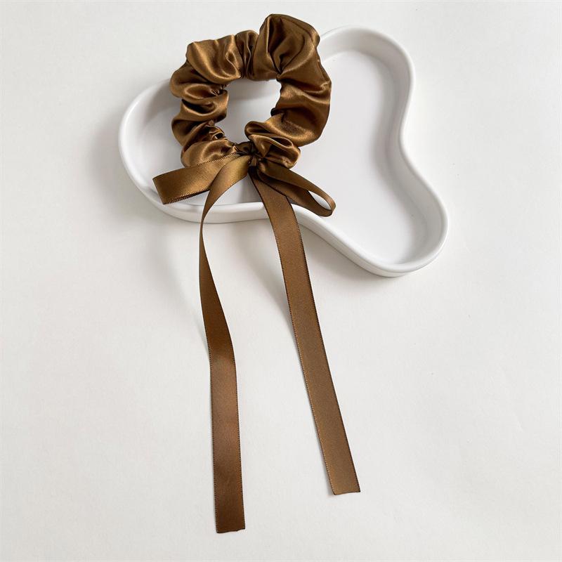 Korea Style Scrunchie High Sense Hair Bows Ribbon Girls Ponytail Hair Ropes Silk Elastic Hair Scrunchies Bows Hair Accessories