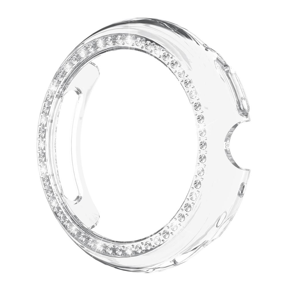 For Google Pixel Watch 4 41mm Case Single Row Rhinestone Decorative Hollow Design PC Watch Cover