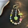 Summer Smiley Face Mobile Phone Lanyard Double Buckle Dopamine Super Fire Beaded Girl Bag Pendant