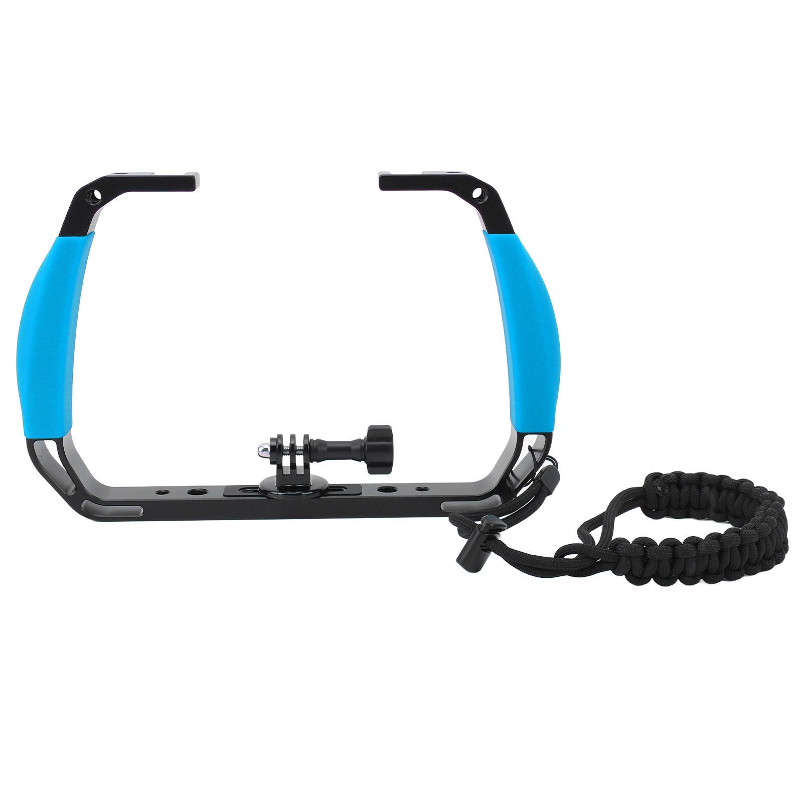 Vestidos Onderwater Duik Rig Tray Mount Siliconen Antislip Grip Stabilisator met 2 Koude Schoenen 1/4in 3/8in Schroefgat Actie hemelsblauwe kleur