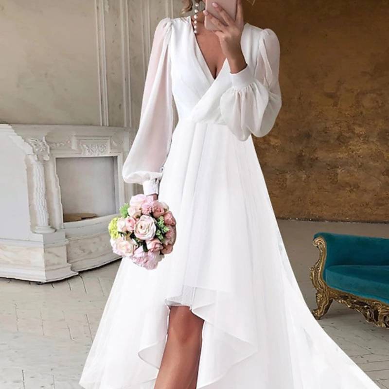 Elegante Abito Lungo in Chiffon con Zip per Donne d'Ufficio