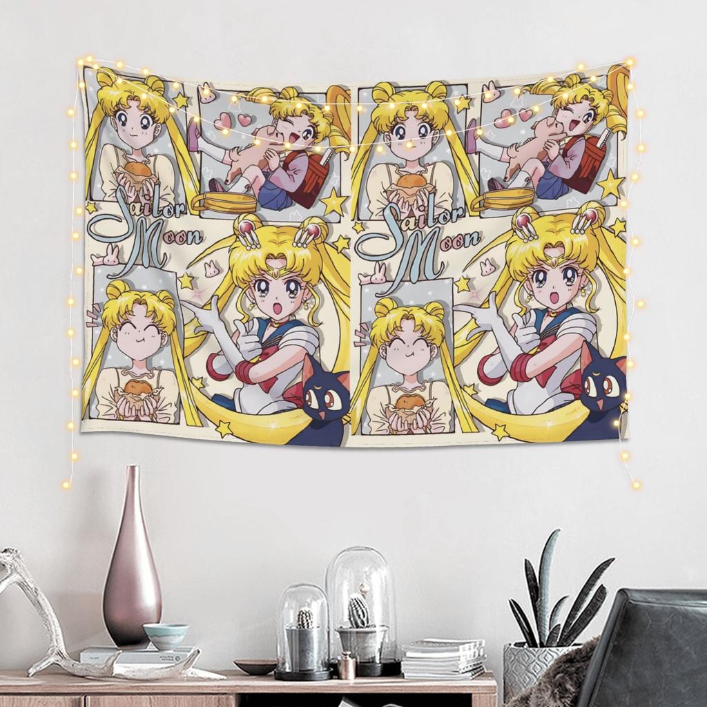 Cutecore Sailor Moons Tapestry Bedroom Decoration Wall Hanging Blanket Tapestry Cool Stuff For Room
