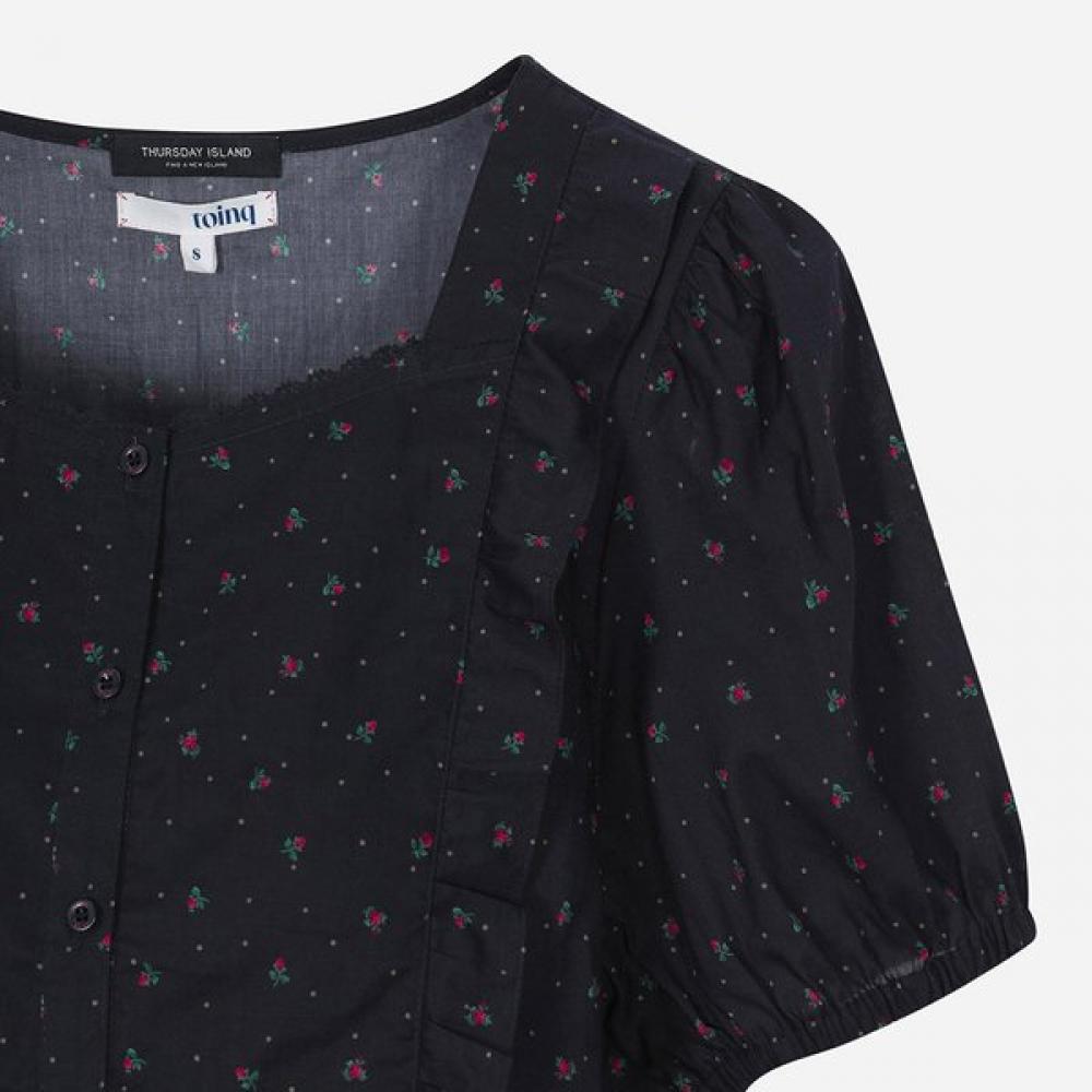 Thursday Island Women Flower Square Neck Peplum Blouse T264mbl944w