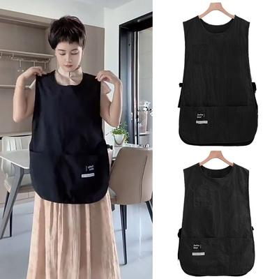 Waterproof Stain-Resistant Apron Nylon Vest Style Breathable Sleeved Apron Anti Dirty Multipurpose Coffee House Uniform
