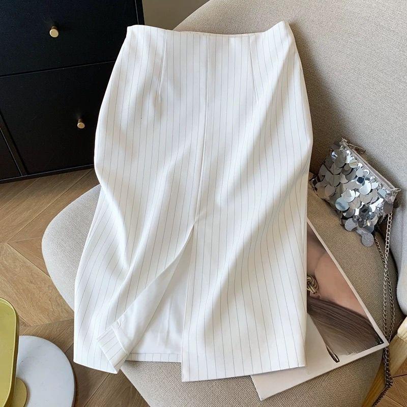 Women High Waist Slit Pencil Skirt Mid Length Office Work Professional clothes