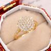Luxury Elegant Big Flower Zircon Ring for Women Sparkling Cubic Zirconia Sunflower Finger Rings Wedding Promise Bridal Jewelry