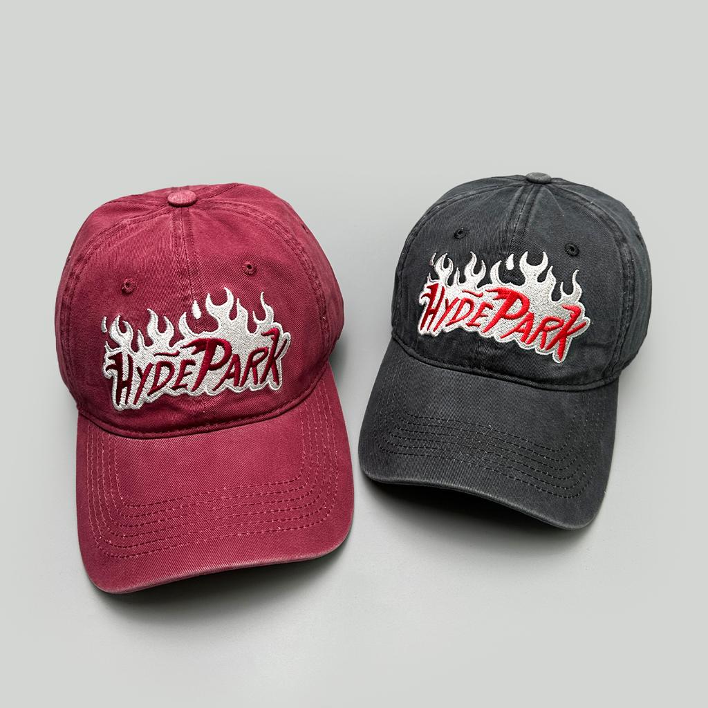 American Retro Letter Flame Embroidery Simple Baseball Hats New Men Women Sunshade Personal Versatile Fashion Ins Peaked Caps