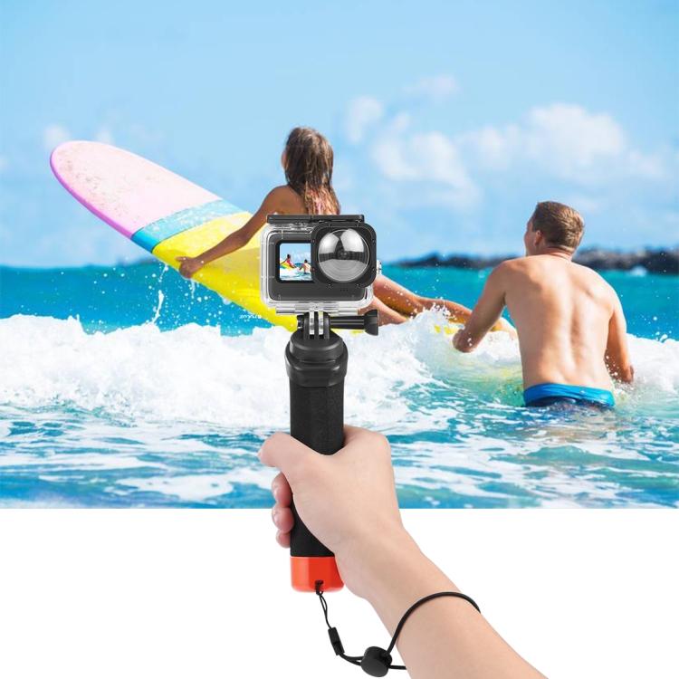 PULUZ Impugnatura Galleggiante in Schiuma con Cinturino e Base a sgancio rapido per GoPro, Insta360, DJI e Altre Action Cam(arancia)