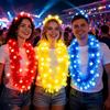 5pcs Shimmering Large Fluorescent Garland Necklaces Five Star Lightweight Plastic Garland  Halloween
