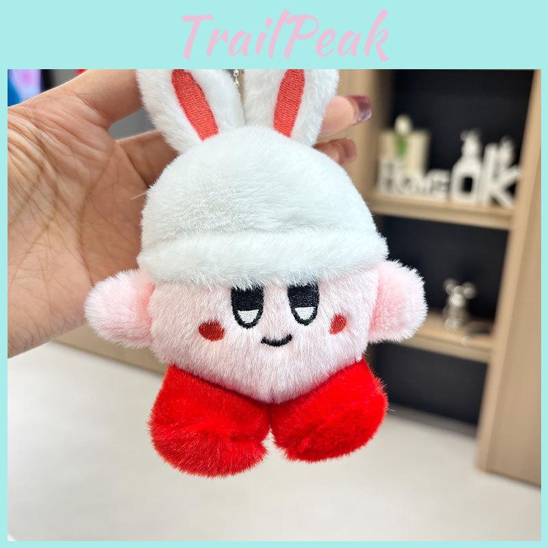 Adorable Kirby Plush Doll Keychain With Cute Rabbit Ears And Charming Designs