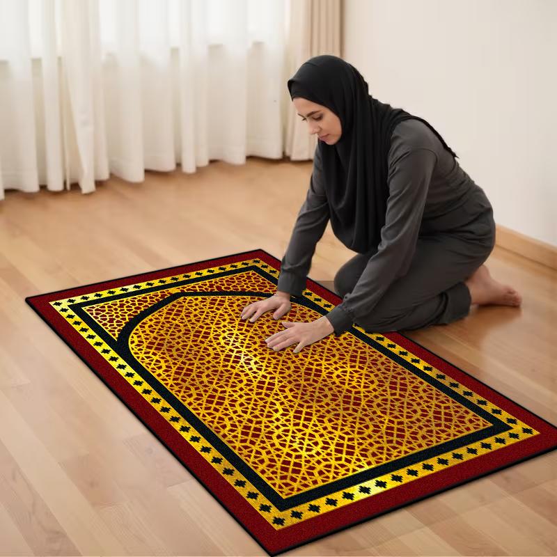 

Islamic Muslim Prayer Mat Prayer Room Musalla Luxury Rug Machine Washable Soft Ramadan Prayer Mats Children s Non-slip Rugs 60x90cm
