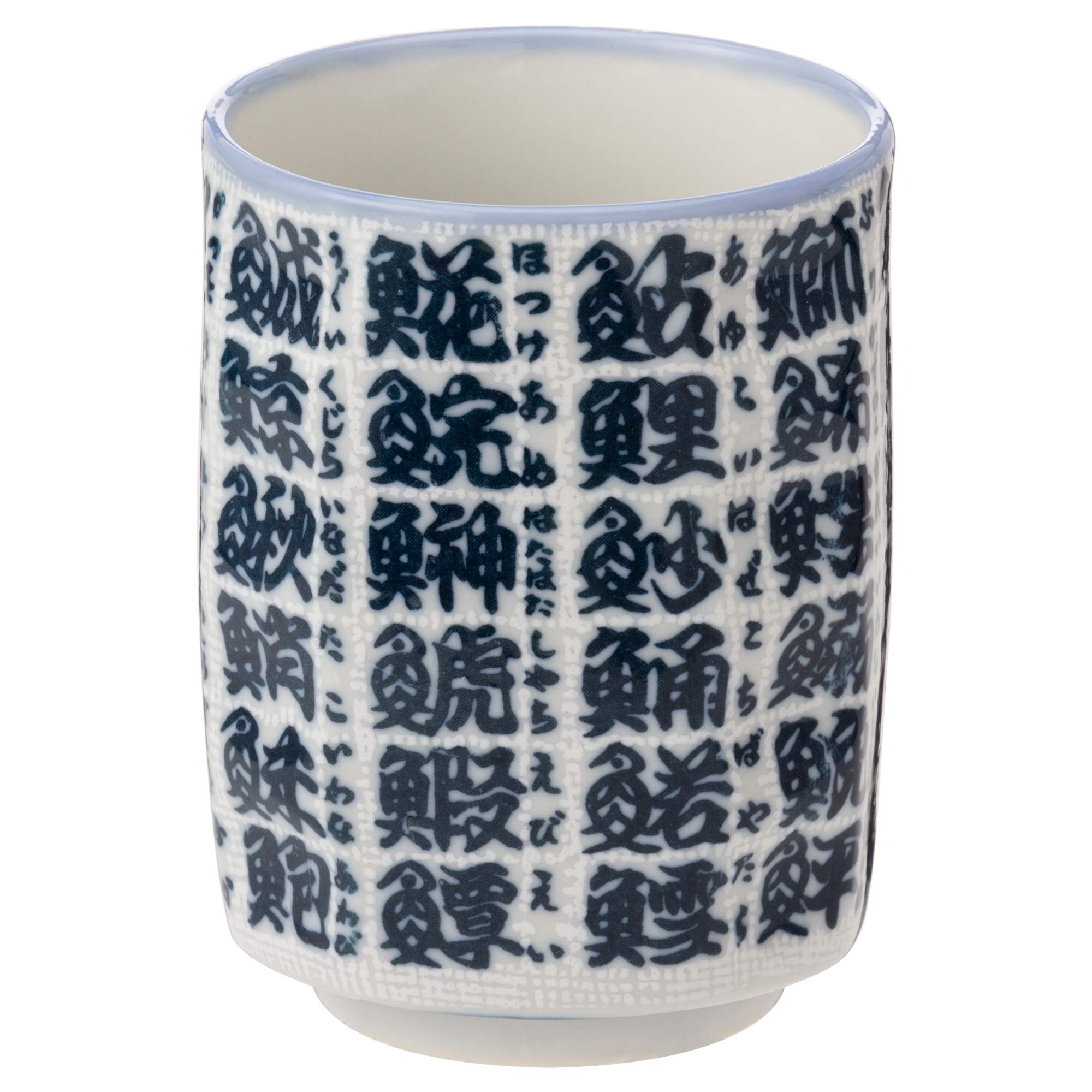 Mino faceted sushi fish character W30105 ware, teacup, design,