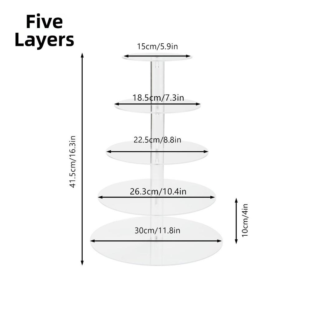 3/4/5 Tier Acrylic Round Cupcake Stand Clear Birthday Cupcake Stand Holder Dessert Display For Wedding Birthday Christmas Party