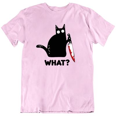 Halloween What? Cat Lover Black Cat Knife Funny T-Shirt Tee Gift New