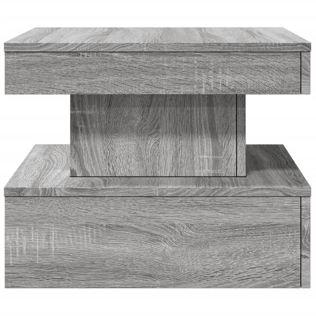 Coffee Table with LED Lighting, Grey Sonoma Oak, 50x50x40 Cm