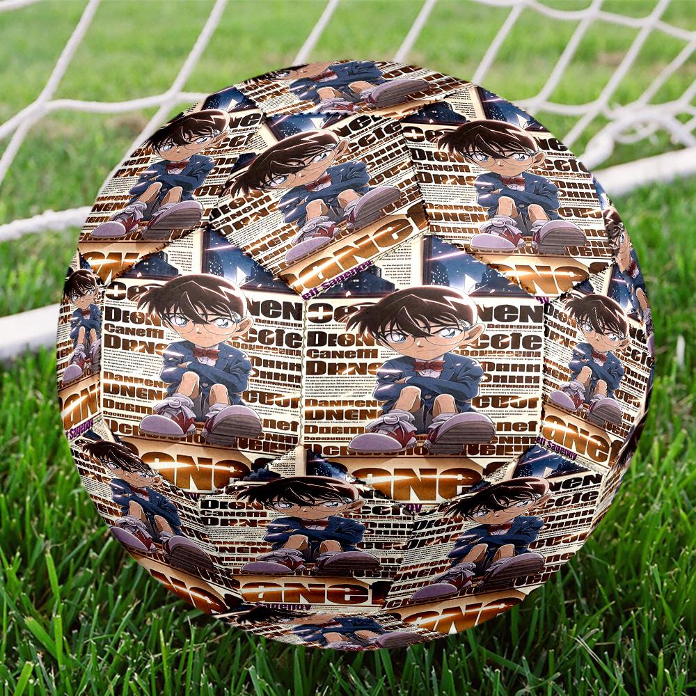 Detective Conan Print Size 5 Soccer Ball, Standard Match Football for Sports Game and Team Practice, Ideal Gift for Soccer Fans