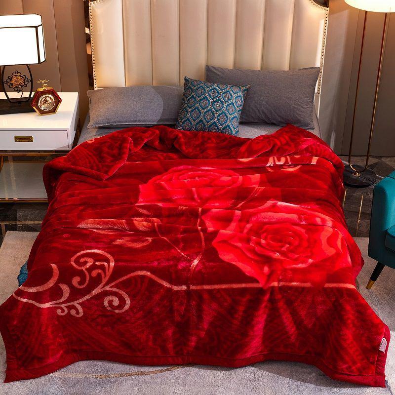 G5Z Double Layer Thickened Raschel Blanket - Cozy Autumn/Winter Quilt for Couples or Wedding Cover
