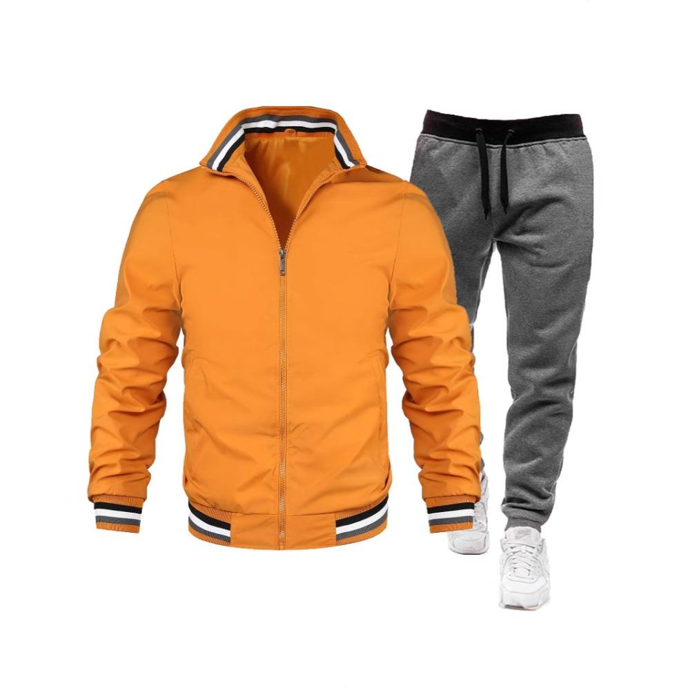 

Мужская повседневная модная куртка Спортивный однотонный комплект XXL оранжевый