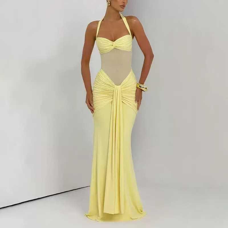 2026 Elegantes Falten-Spaghetti-Träger-Abendkleid für Damen