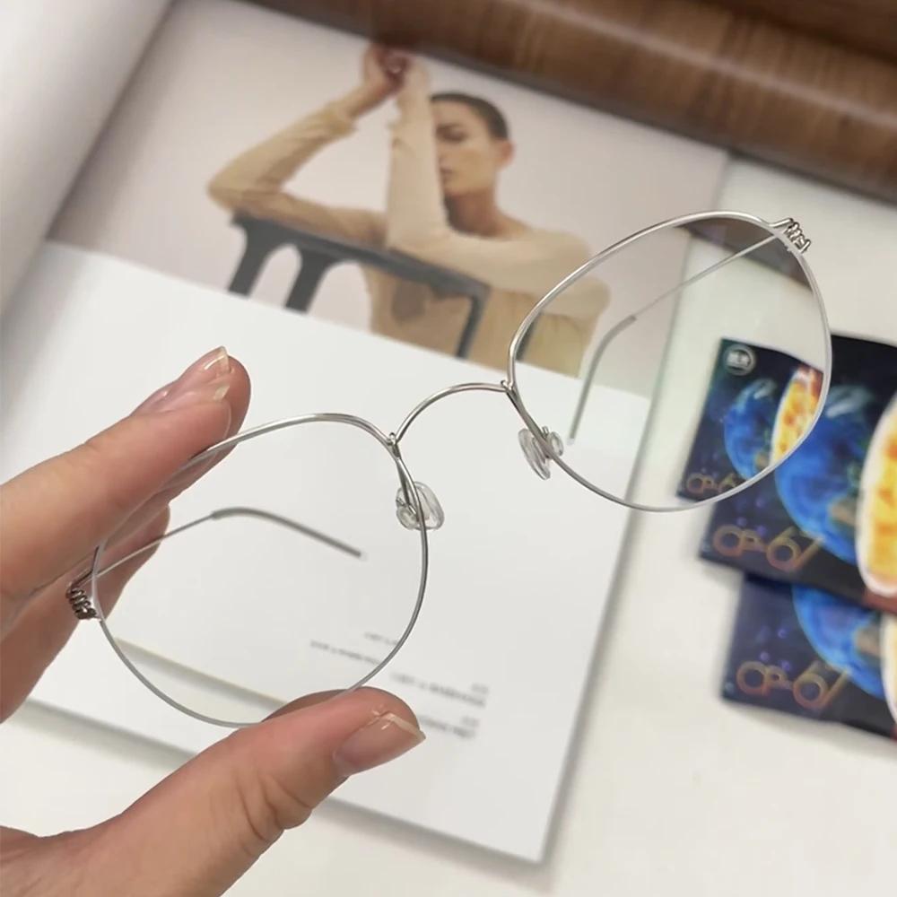 Denmark Brand Screwless Oval Titanium Glasses Frame ROBIN Ultralight Thin Rim Eyeglasses Designer Minimalist Eyewear Spectacles