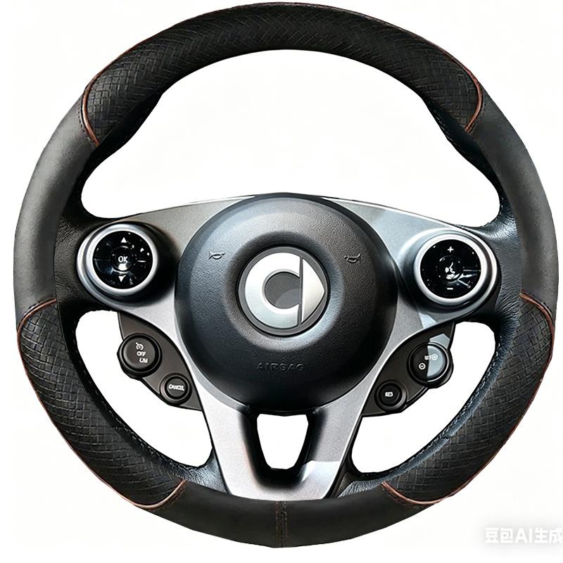 Black Microfibre Leather Car Steering Wheel