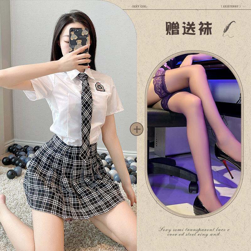 Sexy Underwear, Uniform Temptation, Student Clothing, Plaid Tie, Split Pure Japanese and Korean Campus Uniforms, Role-playing