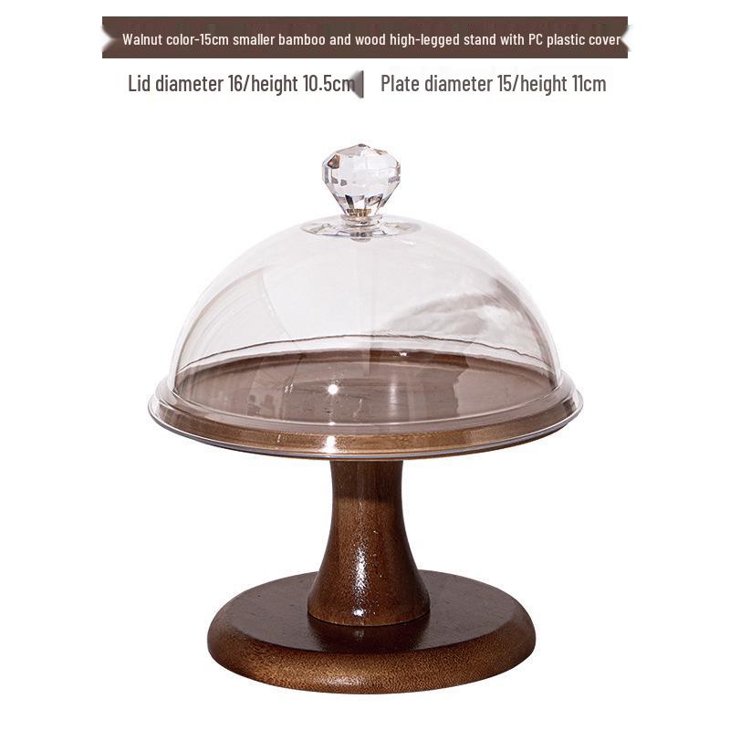 Round Dessert Tray with Transparent Lid - Fruit Tasting Display Cover