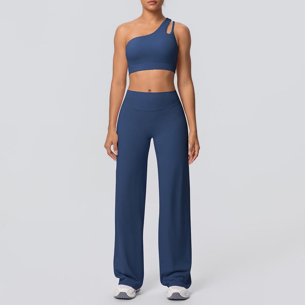 Cloud-Like Casual High Waist Yoga Set - Women's Sporty Wide Leg Fitness Wear