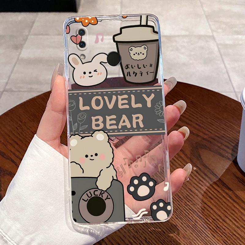 Casing For Honor Play Case COR-L29 COR-L09 Aesthetic Fashion Cute Cat Cartoon Soft Silicon Back Cover Transparent TPU Phone Case