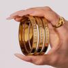 18k Gold-Plated Stainless Steel Bracelet with 5A Zirconia & Hollow Letter Buckle